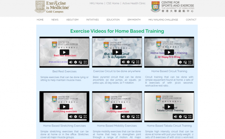 Exercise Videos for Home Based Training