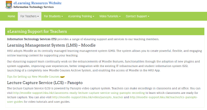 eLearning Support for Teachers