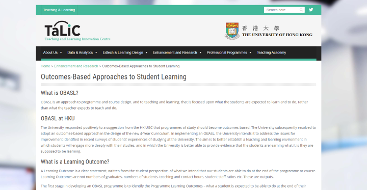 Outcomes-Based Approaches to Student Learning