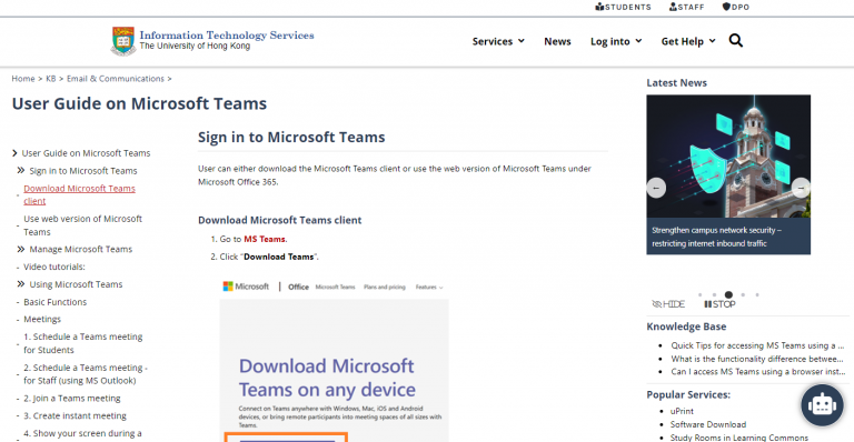 User Guide on Microsoft Teams