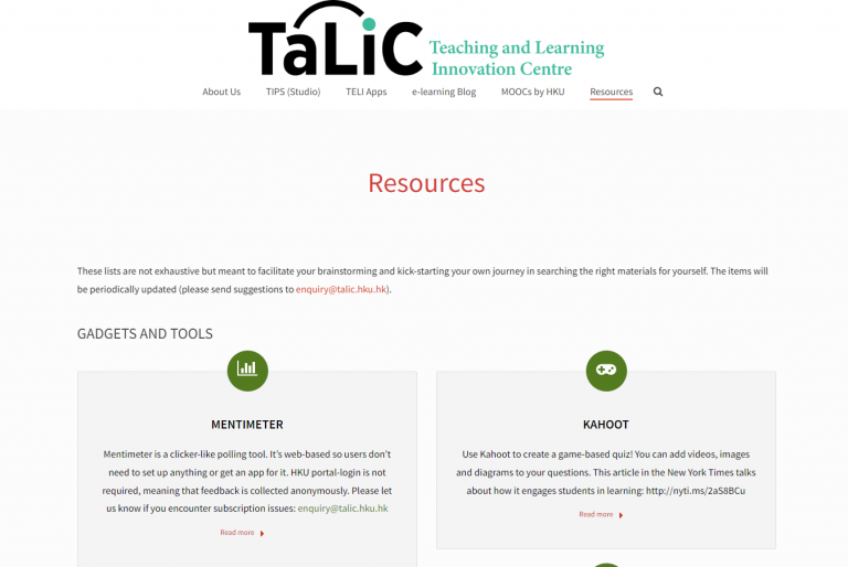 e-Learning Resources @ TALIC