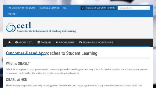 Outcomes-Based Approaches to Student Learning