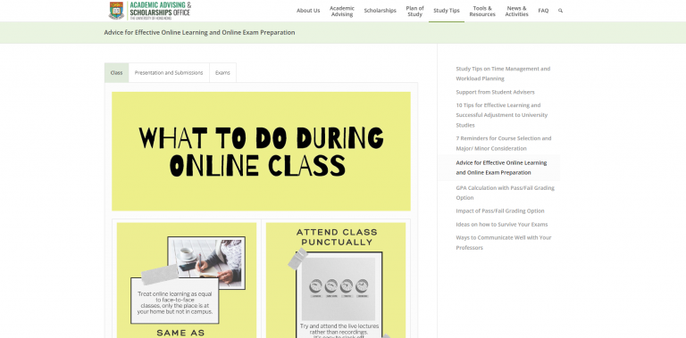 Advice for Effective Online Learning and Online Exam Preparation